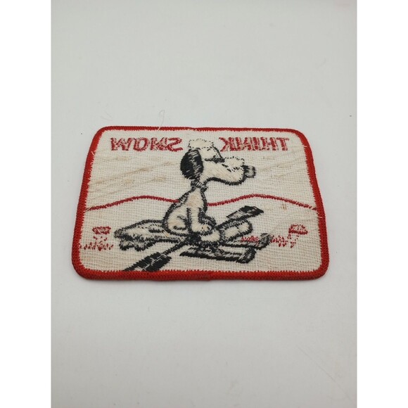 Vintage Snoopy Patch NOS “Think Snow” Peanuts Cartoon Winter Sled - Picture 2 of 4